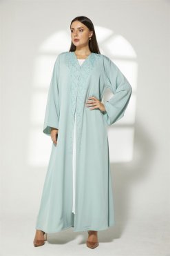 MOIBH002 5 Turquoise Embroidered Abaya
