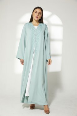 MOIBH002 6 Turquoise Embroidered Abaya