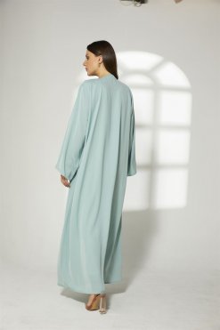 MOIBH002 11 Turquoise Embroidered Abaya