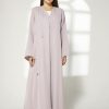 MOIBH003 1 Lavender Embroidered Abaya