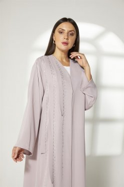 MOIBH003 8 Lavender Embroidered Abaya