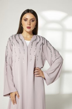 MOIBH004 9 Lavender Embroidered Abaya