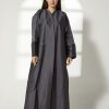 MOIBH008 1 Charcoal Black Taffeta Abaya