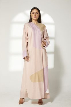 Multicolor Linen Embroidery Abaya