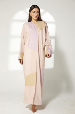 MOIBH009 4 Multicolor Linen Embroidery Abaya