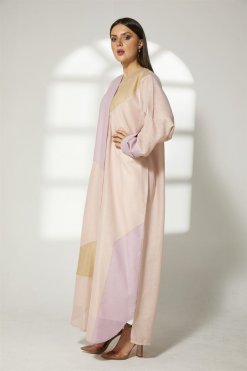MOIBH009 5 Multicolor Linen Embroidery Abaya