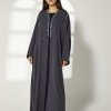 MOIBH010 1 Grey Embroidery Abaya