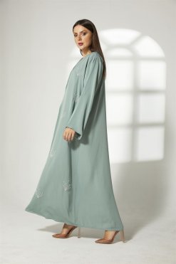 MOIBH011 5 Sea Green Embroidery Abaya