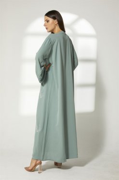 MOIBH011 10 Sea Green Embroidery Abaya