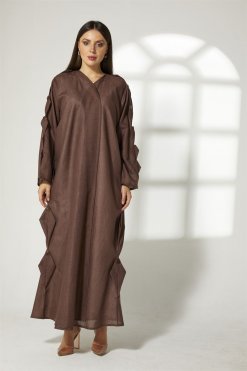 Brown Linen Abaya