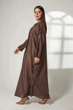 MOIBH015 6 Brown Linen Abaya