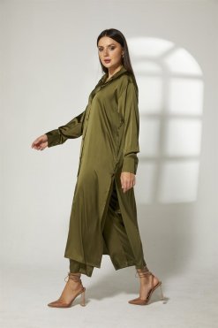 MOITW001 3 Mustard Green Top And Pants Set
