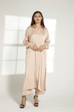 MOITW006 2 Beige Top And Pants Set