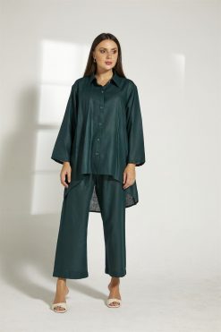 Green Linen Travel Wear Set