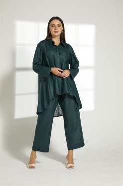 MOITW016 5 Green Linen Travel Wear Set