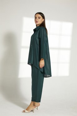 MOITW016 7 Green Linen Travel Wear Set