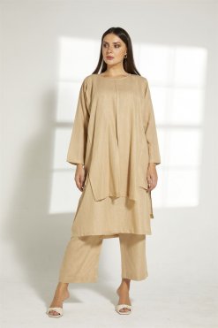 Tan Linen Travel Wear Set