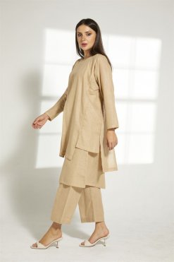 MOITW022 7 Tan Linen Travel Wear Set