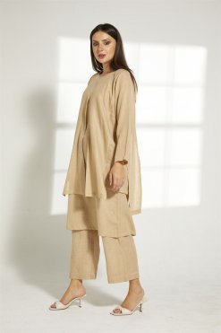MOITW022 8 Tan Linen Travel Wear Set