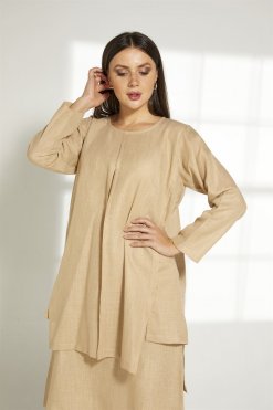 MOITW022 9 Tan Linen Travel Wear Set