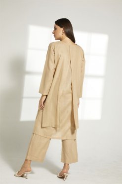 MOITW022 10 Tan Linen Travel Wear Set