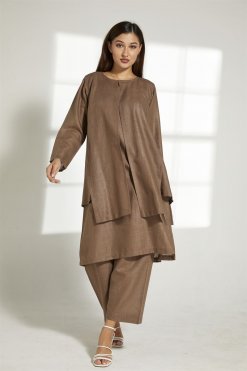 MOITW2023 3 Brown Linen Travel Wear Set