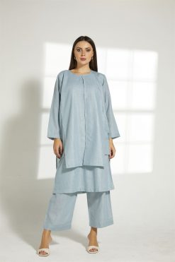 Turquoise Linen Travel Wear Set