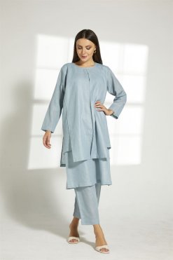 MOITW2024 3 Turquoise Linen Travel Wear Set