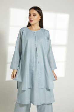 MOITW2024 5 Turquoise Linen Travel Wear Set