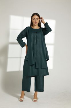 MOITW2026 3 Green Linen Travel Wear Set