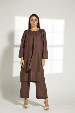 Brown Top And Pants Set