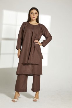 MOITW2028 4 Brown Top And Pants Set