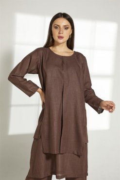 MOITW2028 6 Brown Top And Pants Set