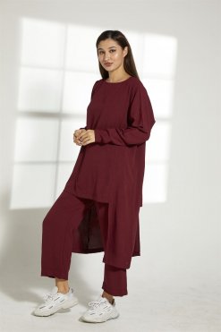 MOITW2053 4 Maroon Travel Wear Set