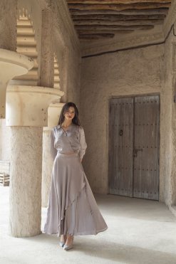 CU 22102 5 Silver Skirt Set