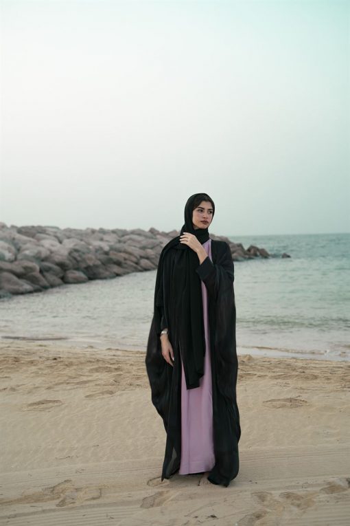 Shimmer Black Abaya