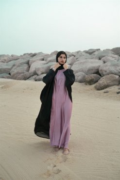 CU 22107 2 Shimmer Black Abaya