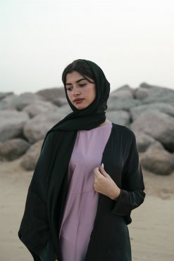 CU 22107 3 Shimmer Black Abaya