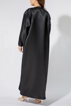 NS 2024 BLK 3025 4 Posh Abaya Satin