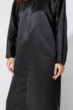 NS 2024 BLK 3025 3 Posh Abaya Satin