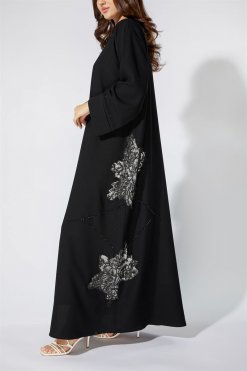 Ns 2023 BLK 3002 3 Embellished Posh Abaya