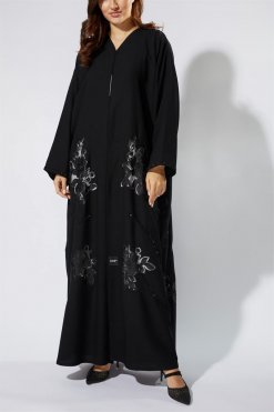 NS 2022 BLK 3002 5 Luxe Black Abaya