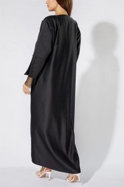 Satin Abaya with Mesh
