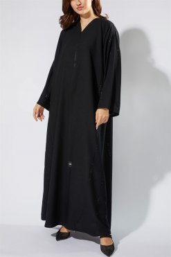 NS 2017 BLK 3002 4 Classic Posh Abaya Black