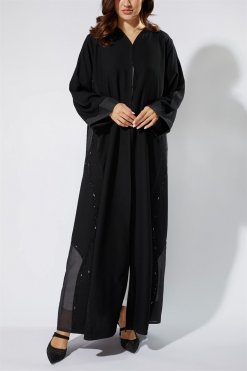 NS 2016 BLK 3002 4 Design Crepe Abaya