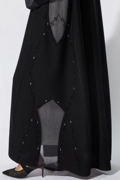 NS 2016 BLK 3002 3 Design Crepe Abaya