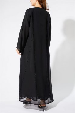 NS 2015 BLK 3047 4 CHIFFON Abaya