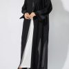 NS 2013 BLK 3002 1 Black sheer sides Abaya
