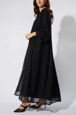 Black CREPE Abaya 7 NS 2008 BLK 3047 4 Black CREPE Abaya