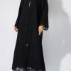 NS 2008 BLK 3047 1 Black CREPE Abaya